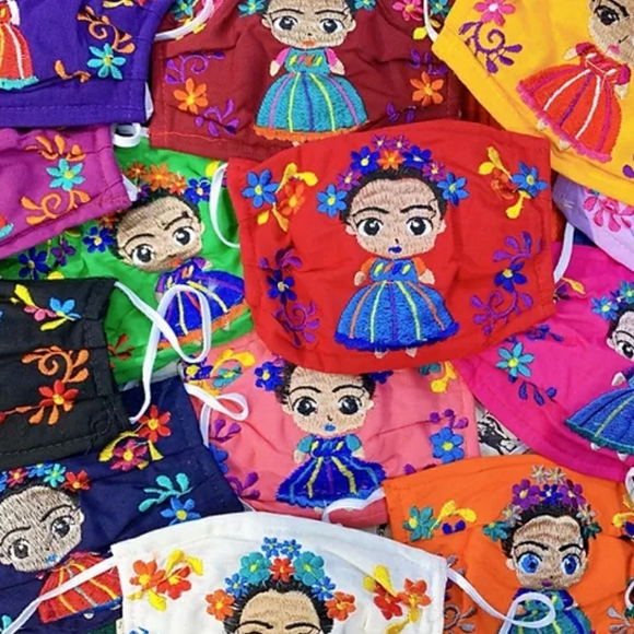 Mexico Floral Cultural Latin Embroidered Face Mask - Picture 4 of 9